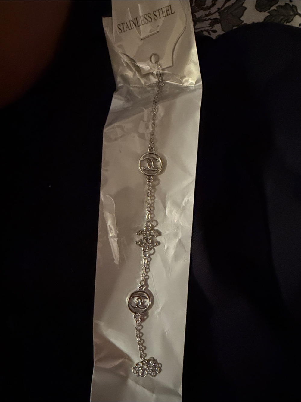 Silver-Tone Women's Decorative Link Bracelet